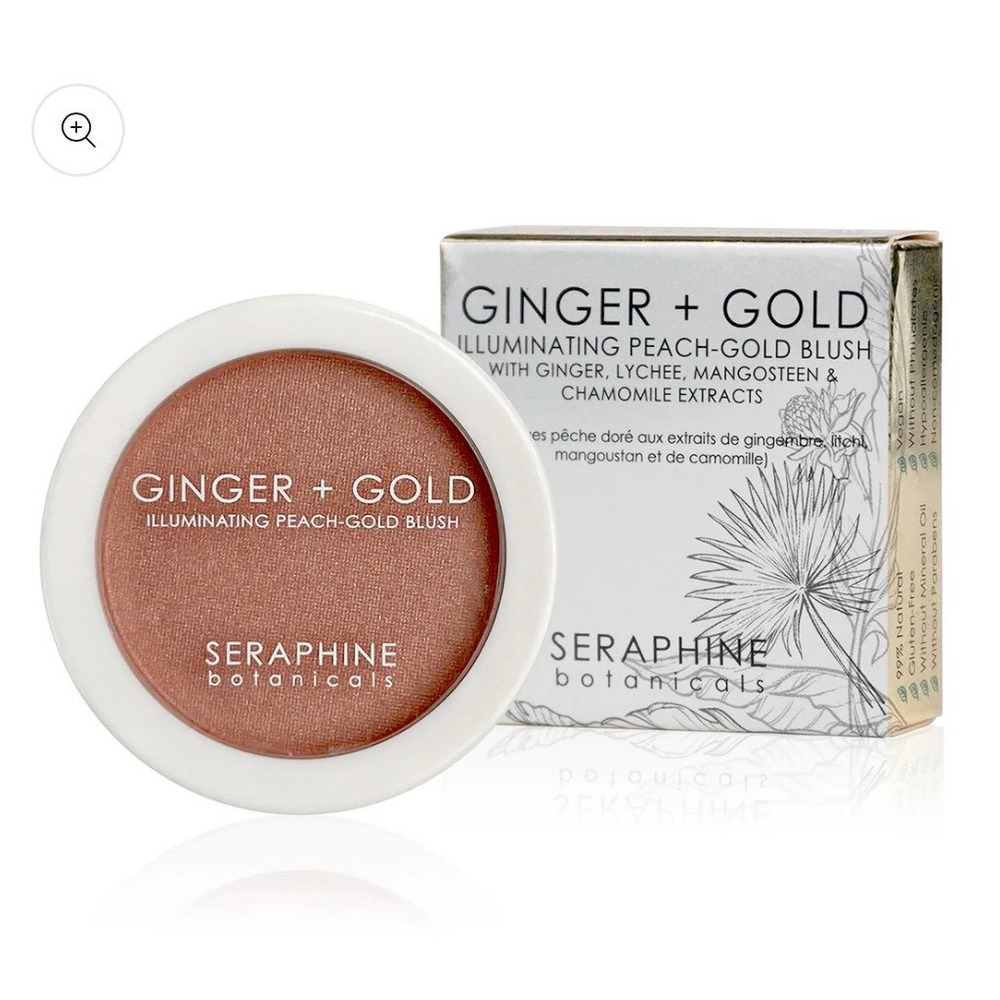 Seraphine Botanicals Ginger + Gold Illuminating Peach-Gold Blush 3g New